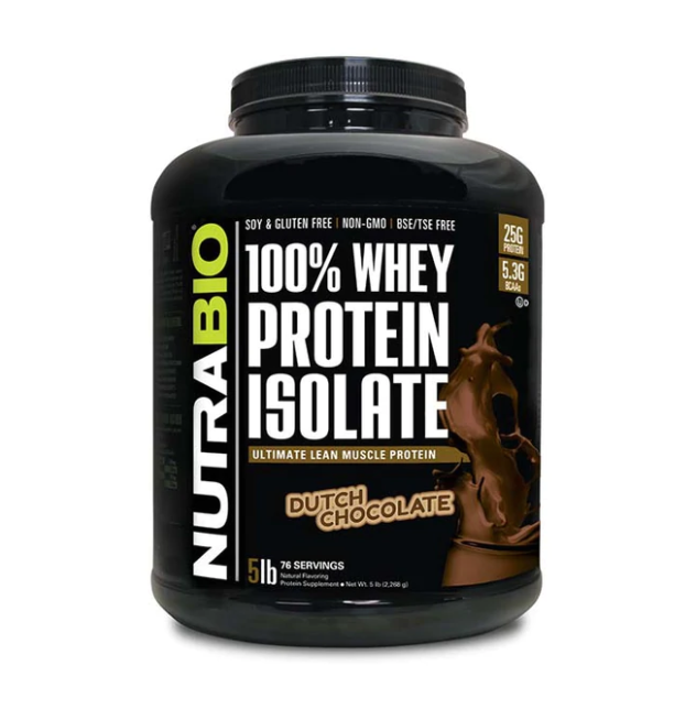 NutraBio Whey Protein Isolate 5lb